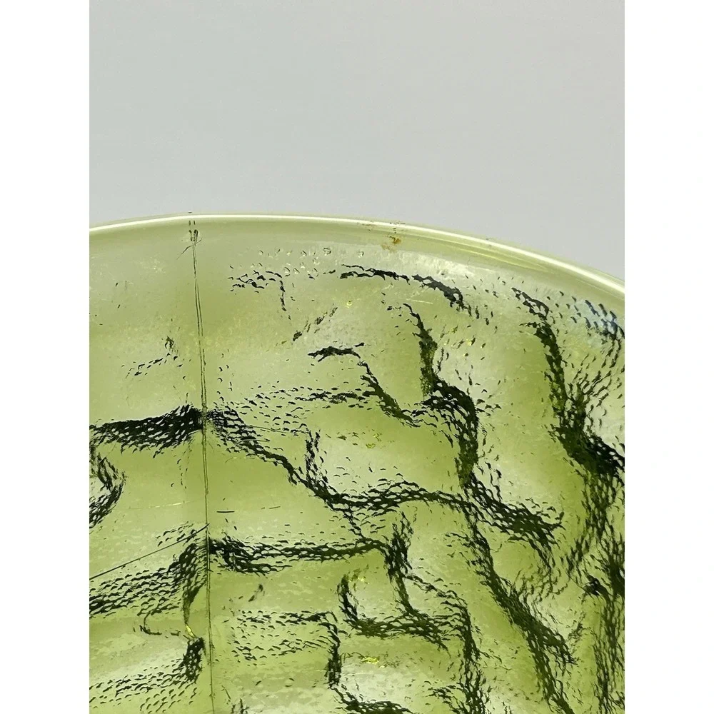 Vintage EO Brody M3000 Olive Green Textured Pedestal Glass Vase Planter 7